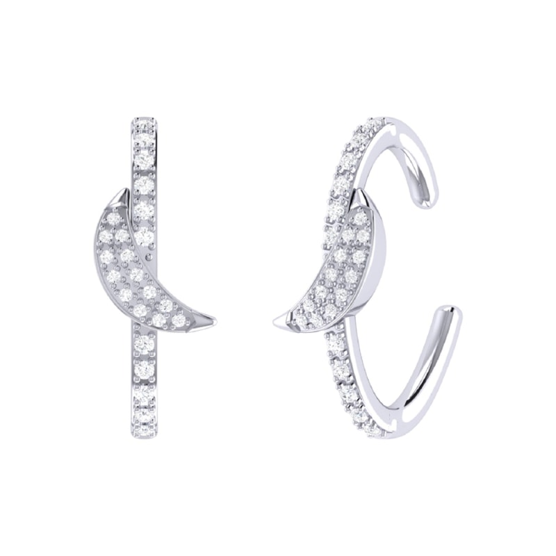 Thumbnail of Moonlit Ear Cuffs In Sterling Silver image