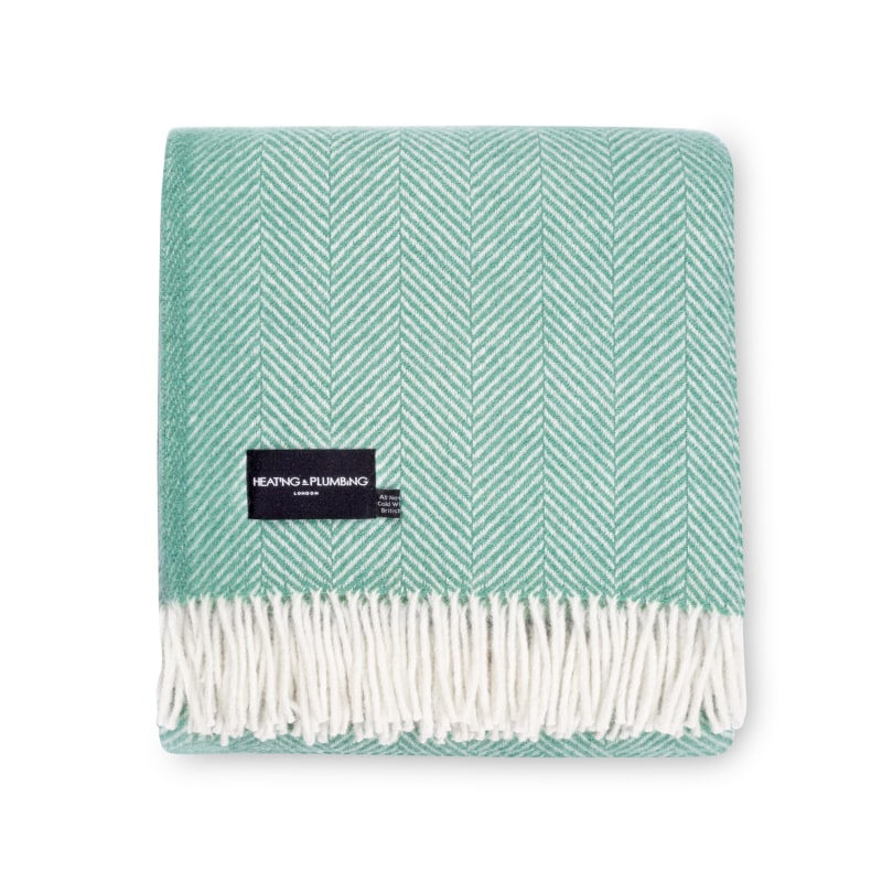 Thumbnail of Evening Tales Pure New Wool Blanket - Mint Green image