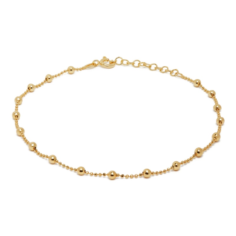 Thumbnail of Yellow Gold Beaded Anklet image