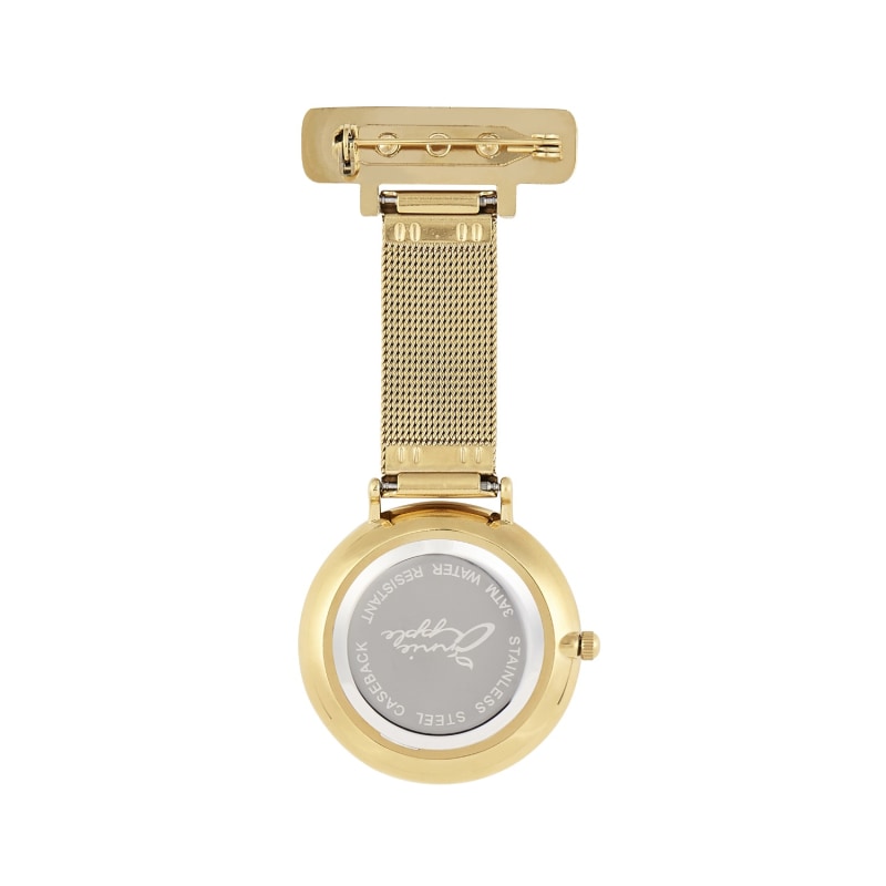 Thumbnail of Annie Apple Blush Pink & Gold Mesh Nurse Fob Watch image