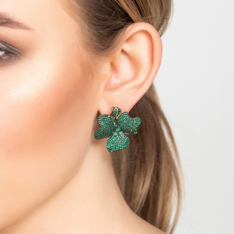 Large emerald shop green earrings