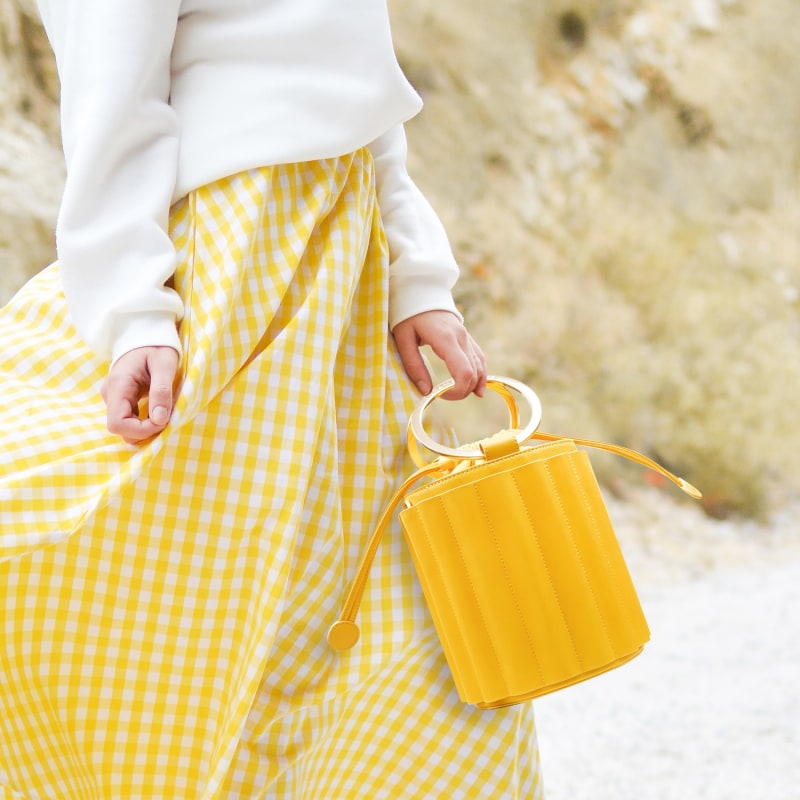 Thumbnail of Water Metal Handle Bucket Bag - Yellow image