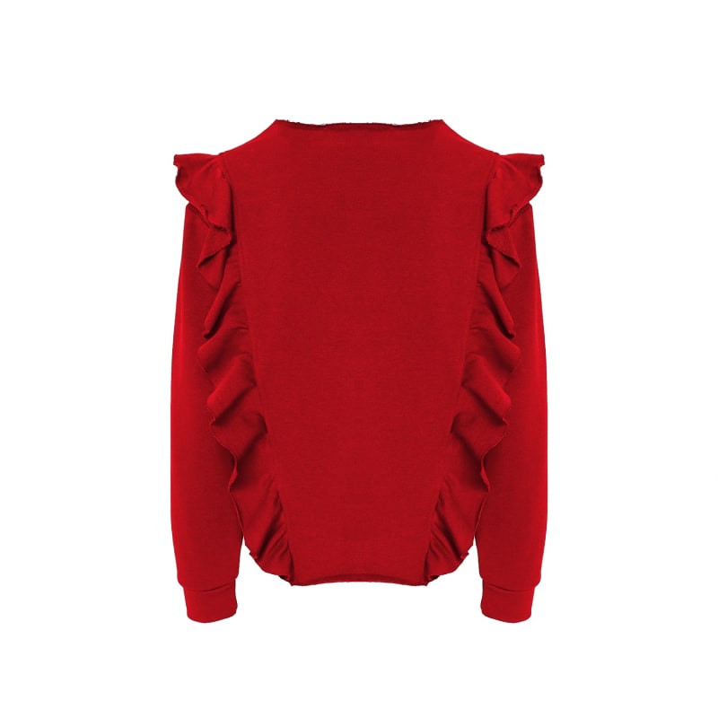 Thumbnail of Thara Red Cotton Sweatshirt image