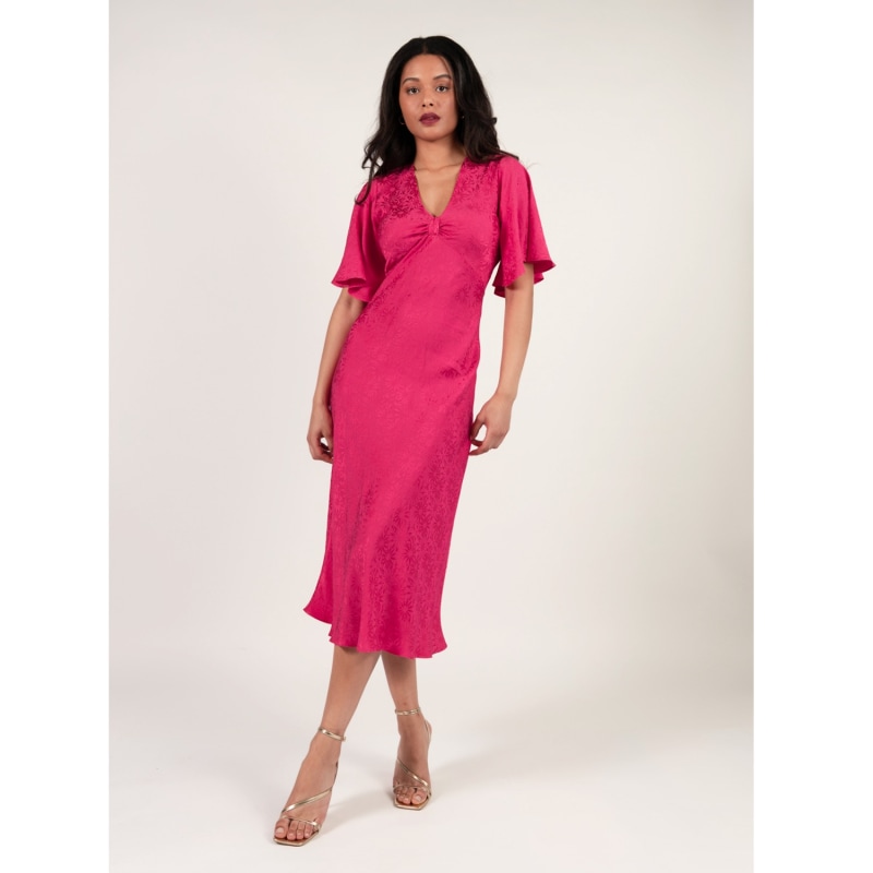 Thumbnail of The Elouise Midi Dress In Pink Daisy image