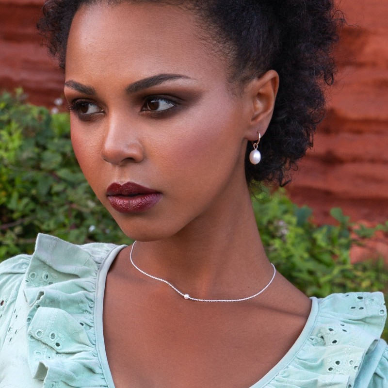 Pearl drop hoop earrings top