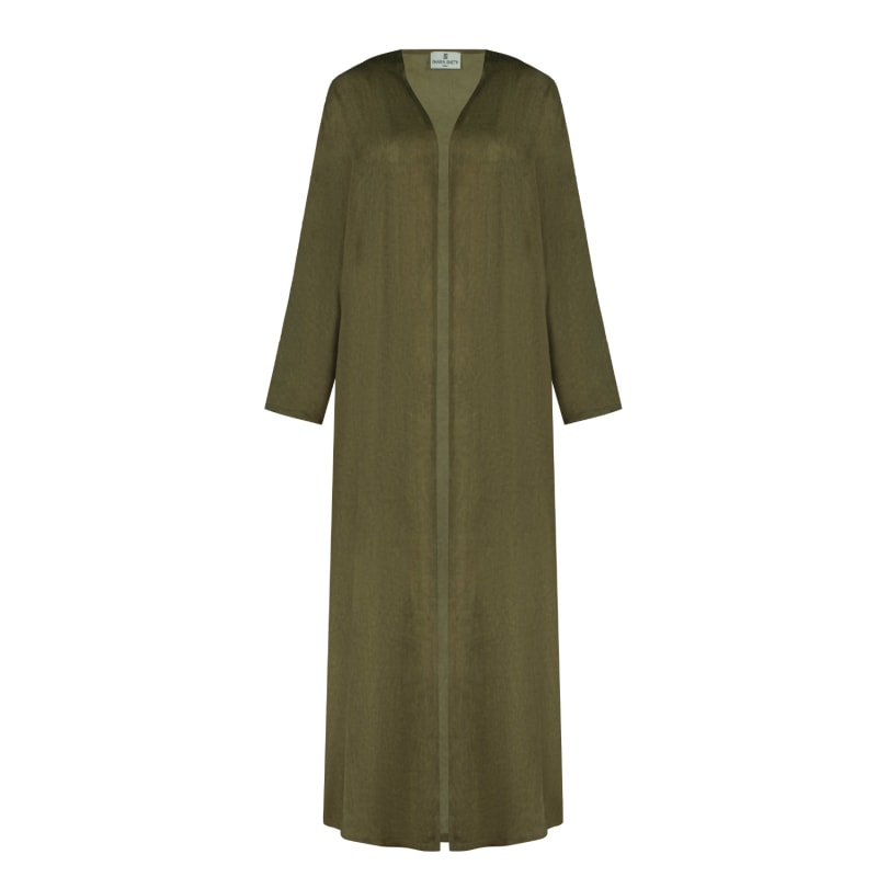 Thumbnail of Olive Green Plain Kimono image