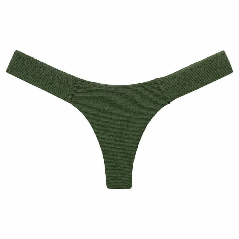 Olive Micro Scrunch Added Coverage Uno Bikini Bottom Montce Swim Wolf Badger