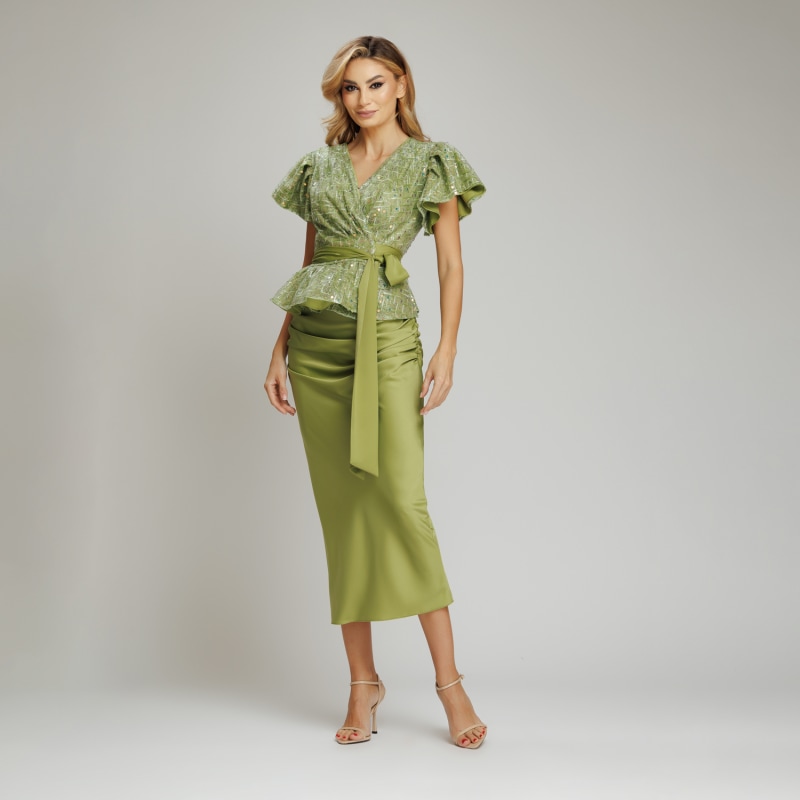 Midnight Breeze Skirt In Olive