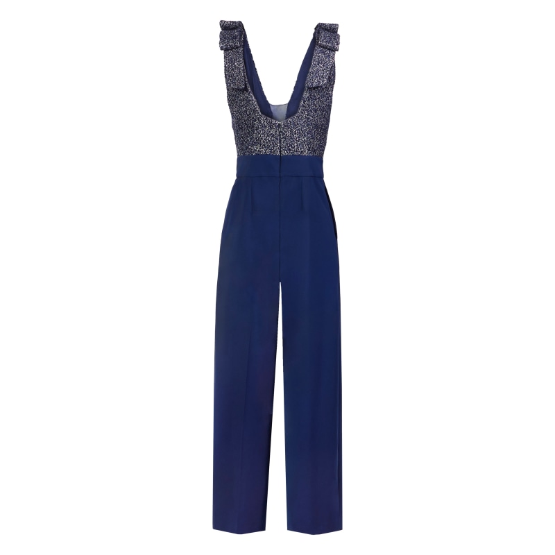 Thumbnail of Olivia Boucle & Bow Detail Wide Leg Jumpsuit image