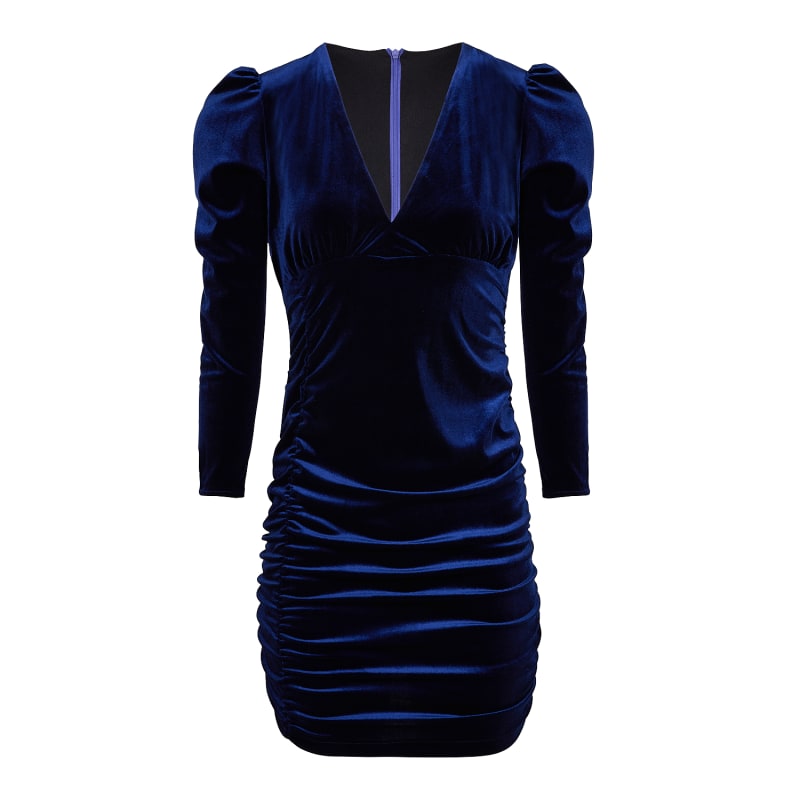 Thumbnail of Olivia Mini Velvet Dress Blue image