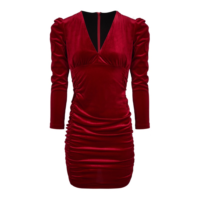 Thumbnail of Olivia Mini Velvet Dress Red image
