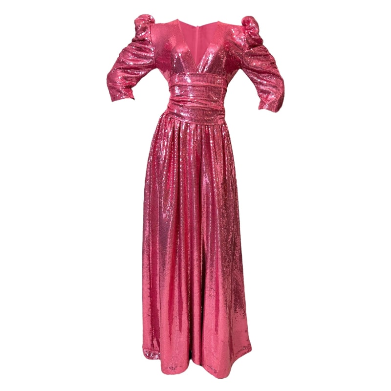 Thumbnail of Olivia Rose Pink Sequin Palazzo Jumpsuit image