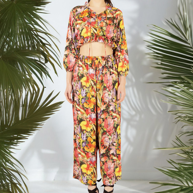 Thumbnail of Olivia Red Floral Pants image