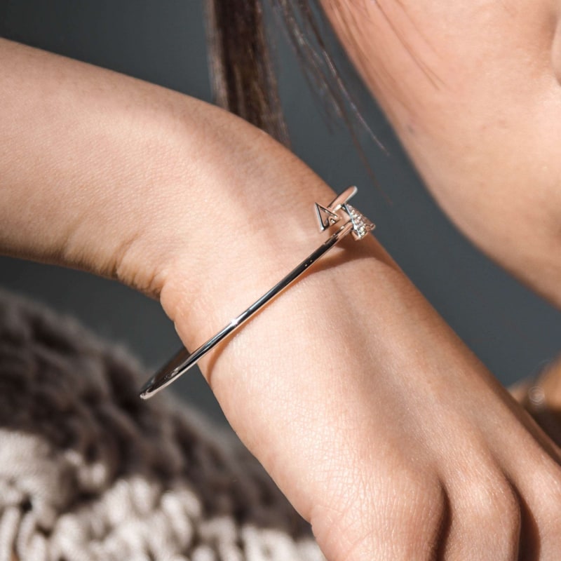 Thumbnail of Skyscraper Roof Bangle In Sterling Silver image