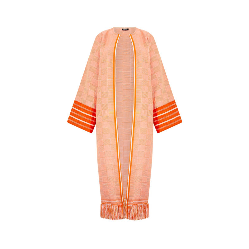 Thumbnail of Oma Akwete Kimono Abaya - Orange image