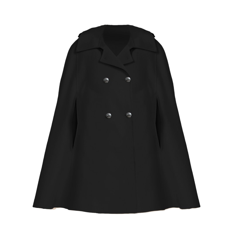 Black wool cape coat online