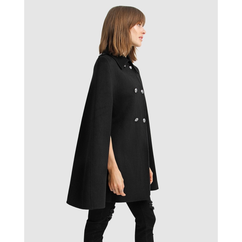 On My Mind Wool Blend Cape - Black | Belle & Bloom | Wolf On My Mind Wool Blend Cape - Black | Belle & Bloom | Wolf