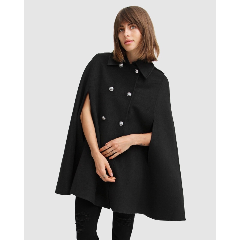 Wool blend cape coat sale