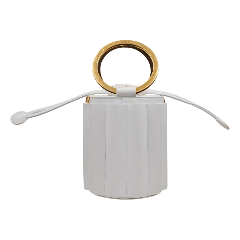 Thumbnail of Water Metal Handle Small Bucket Bag - White image