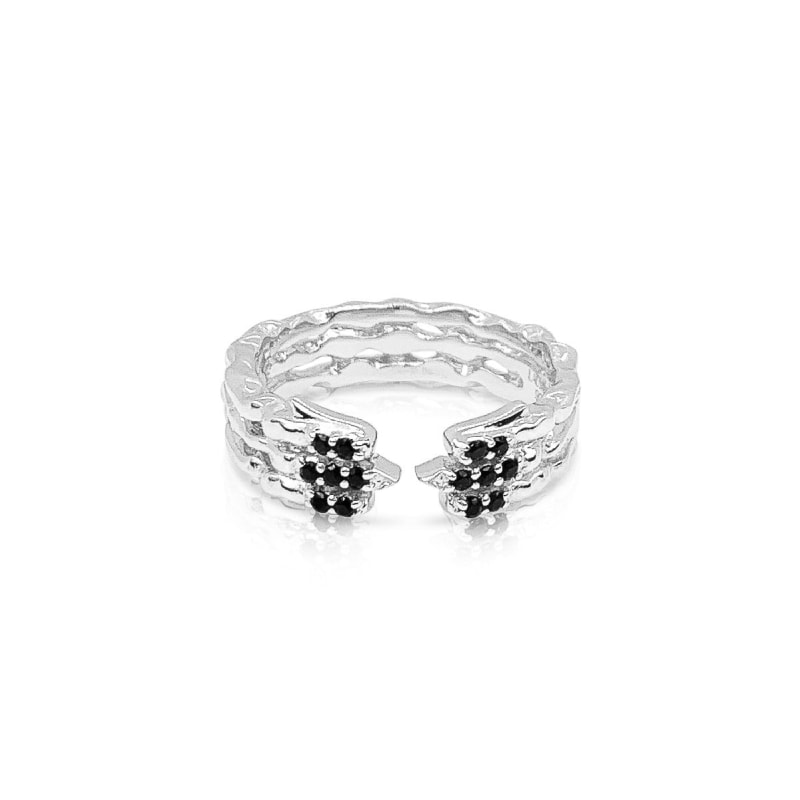 Thumbnail of Onyx Phoenix Band Ring Silver image