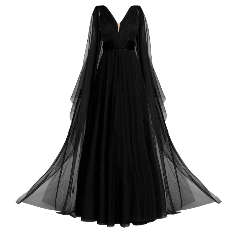 Thumbnail of Terracotta Tulle Evening Gown Black image