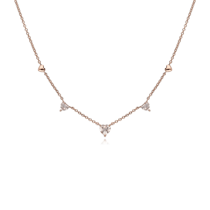 Thumbnail of Morganite Heart Necklace In Rose Gold image