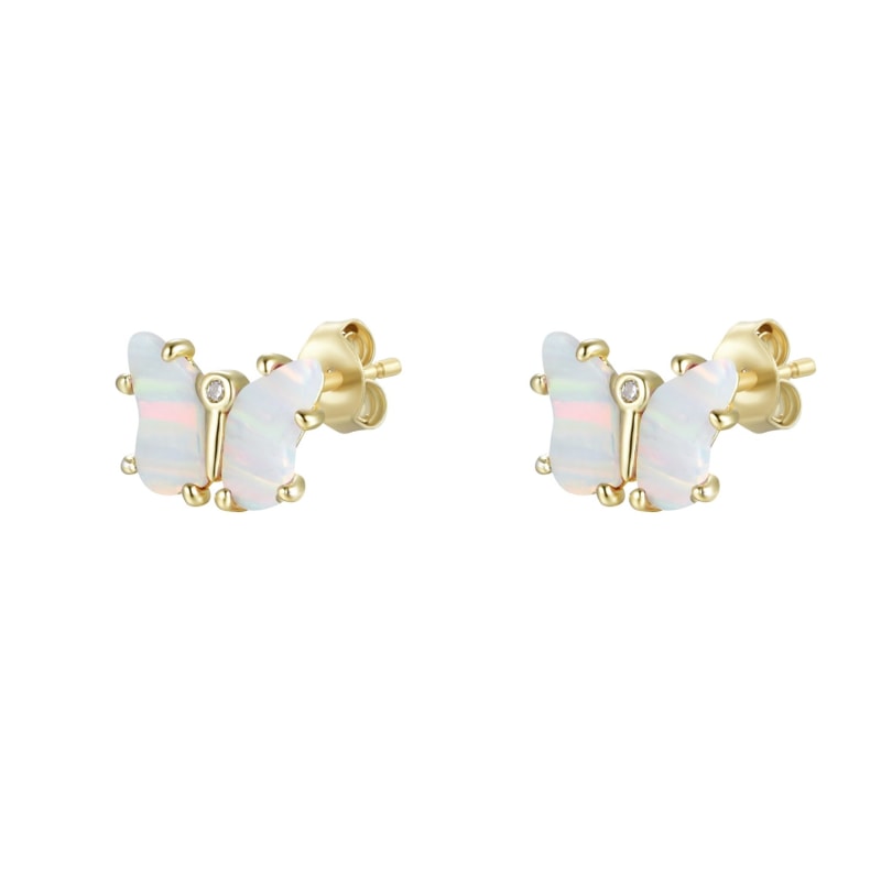 Thumbnail of Opal Butterfly Stud Earrings - White image