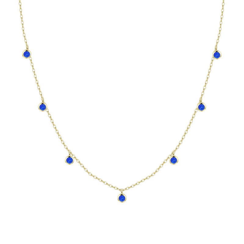 Thumbnail of Opal Dew Drops Reversible Layering Necklace - Blue image