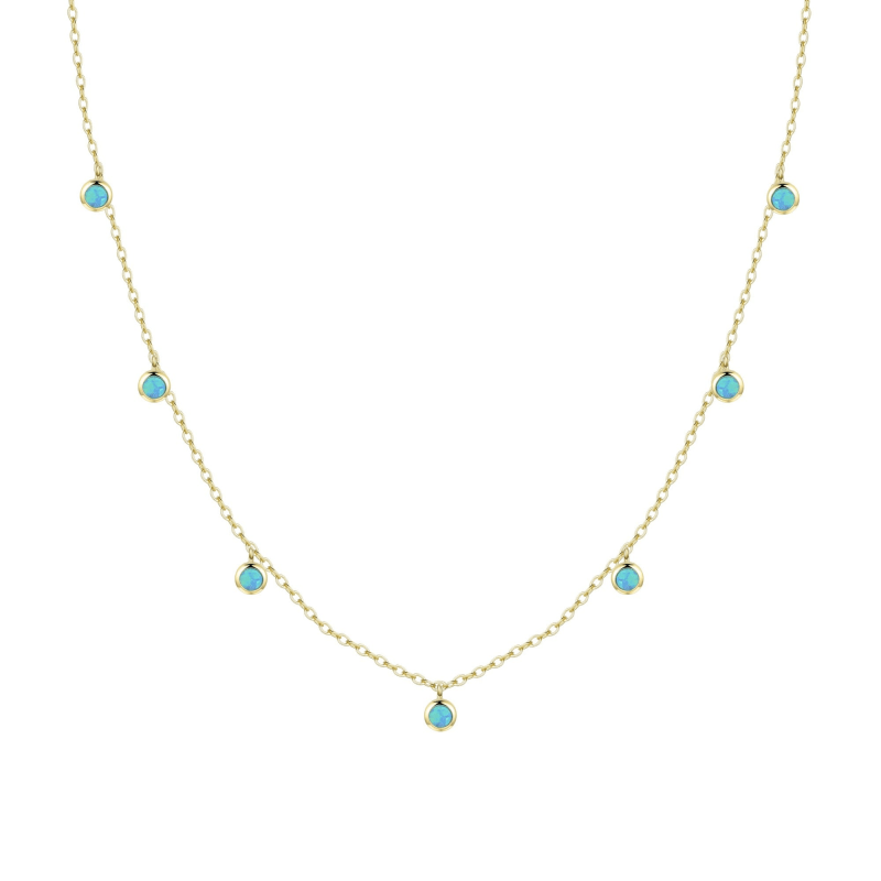 Thumbnail of Opal Dew Drops Reversible Layering Necklace - Blue image