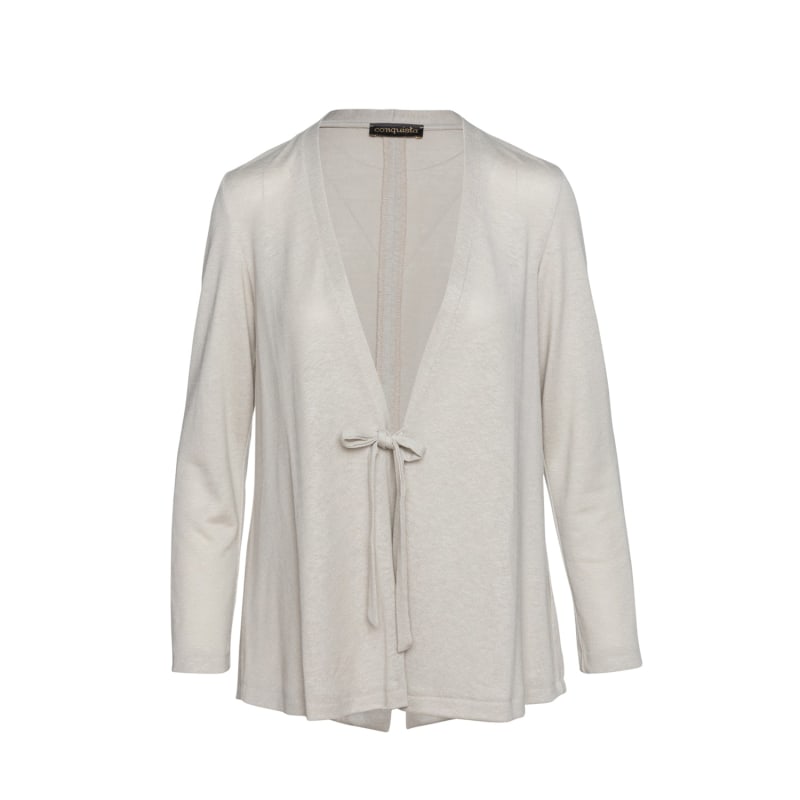 Open Front Linen Cardigan by Conquista
