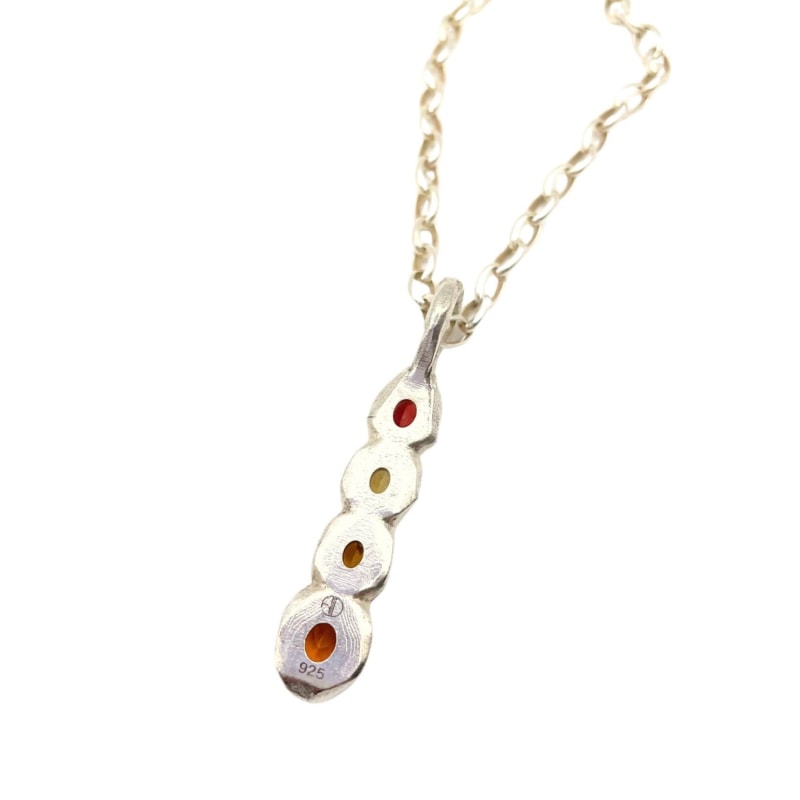 Thumbnail of Ophelia - Ombré Garnet, Orange Citrine Four Stone Silver Pendant Necklace image