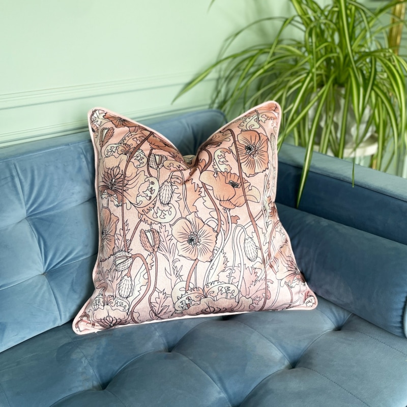 Thumbnail of Opium Blush Summer Velvet Cushion - Large image