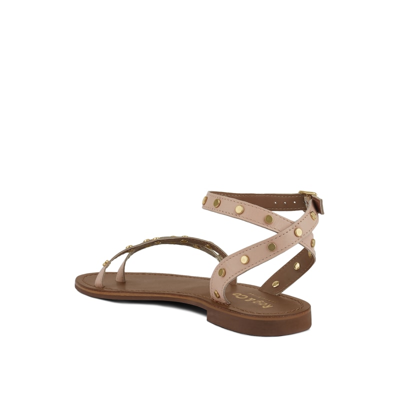 Thumbnail of Oprah Studs Embellished Flat Sandals In Beige image