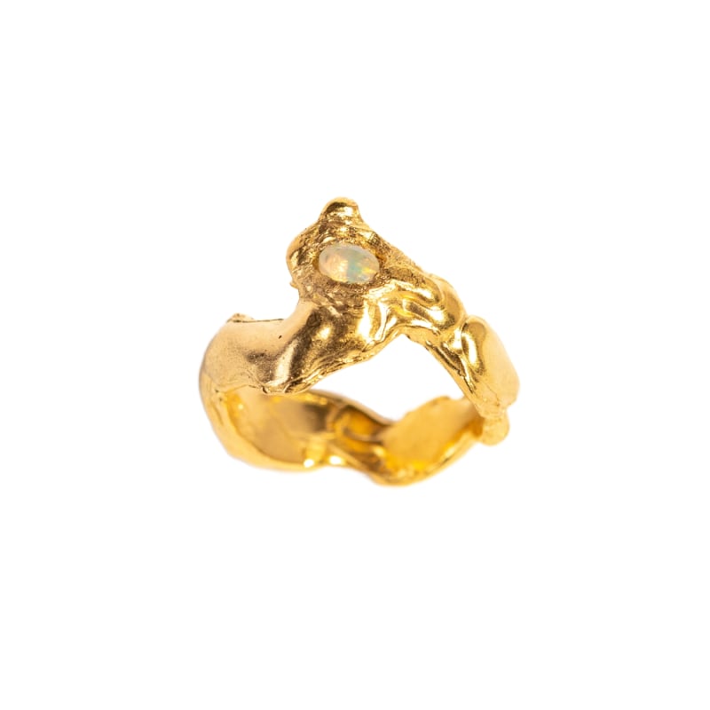 Fire opal deals gold ring