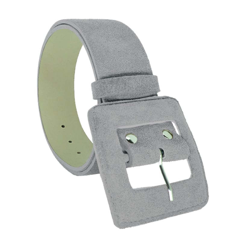 Thumbnail of Suede Square Buckle Belt - Grey image