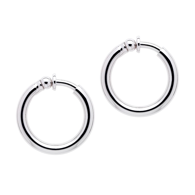 Platinum Hoop Clip On Earrings by Emma Holland Jewellery