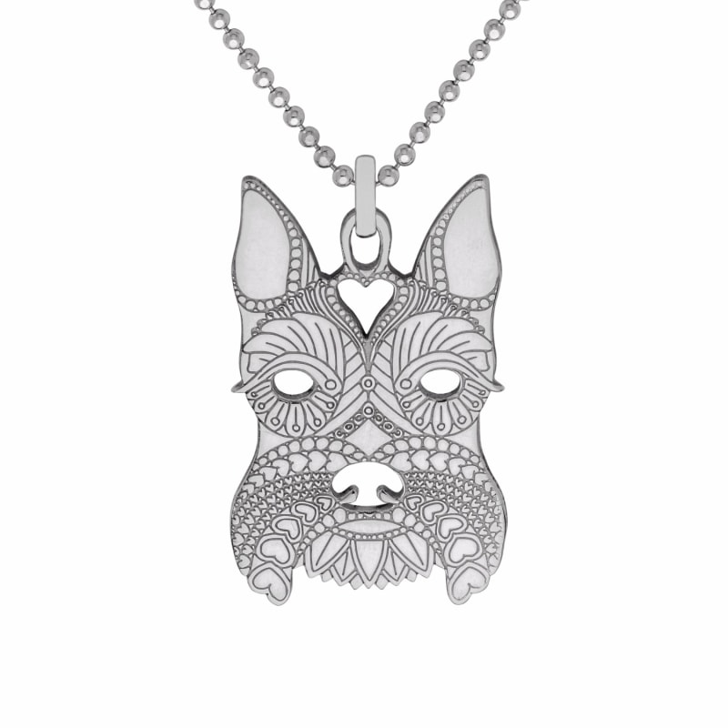 Thumbnail of Medium Silver Schnauzer Pendant Necklace image