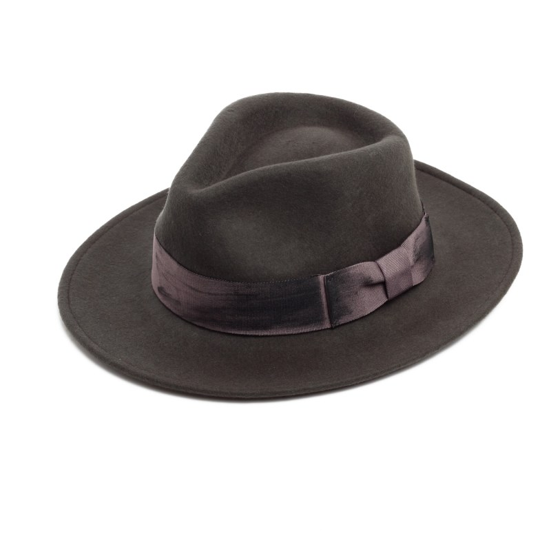 Thumbnail of Grey Felt Fedora Hat For Men image