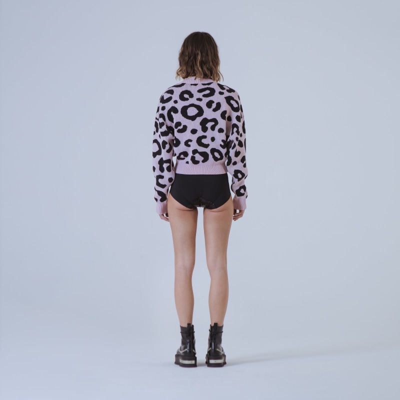 Thumbnail of Denver Pink/Black Leopard-Jacquard Jumper image