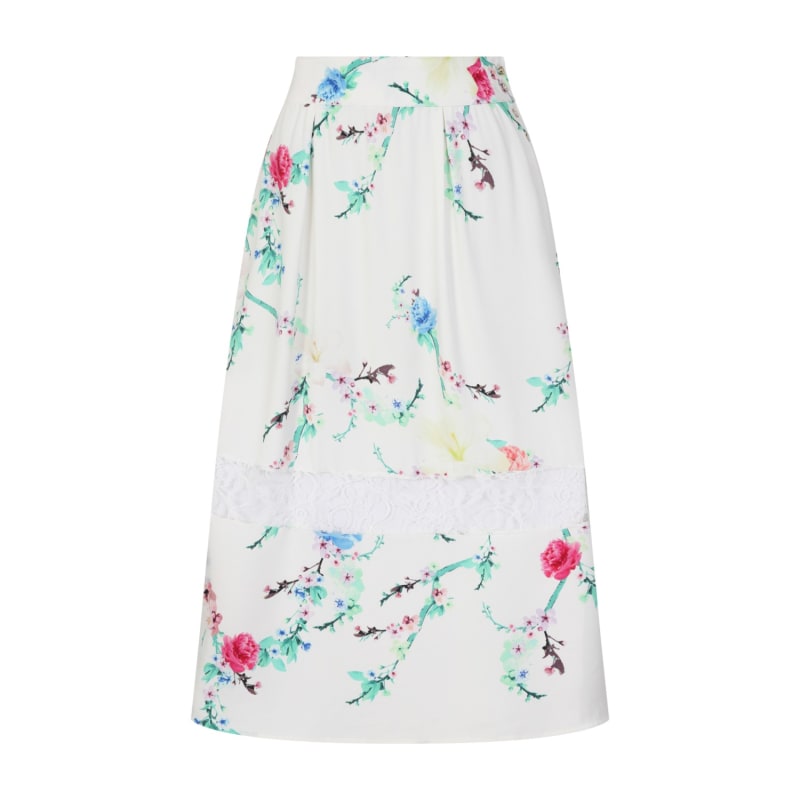 Thumbnail of White Blossom Midi Skirt image