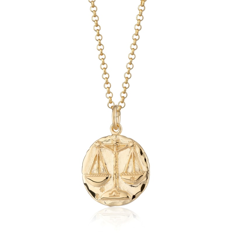 Thumbnail of Gold Libra Zodiac Necklace image