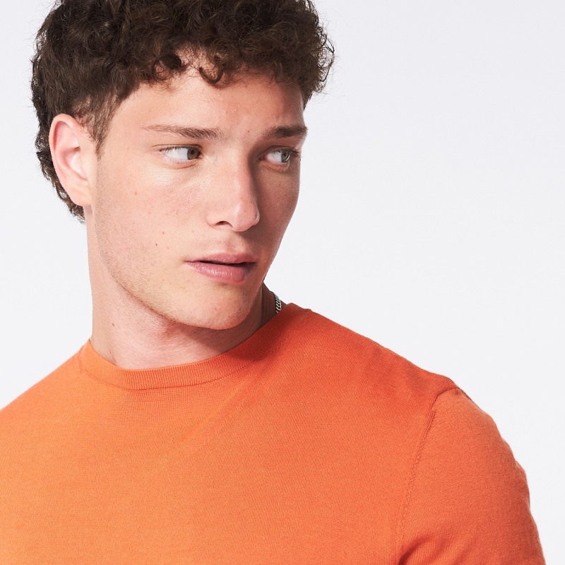 Mens orange cashmere sweater sales