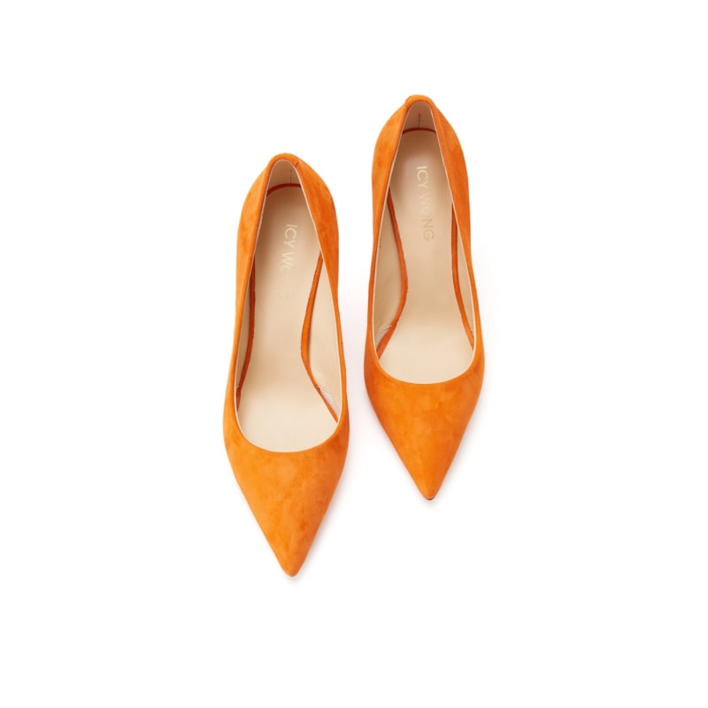 Orange suede court shoes hotsell
