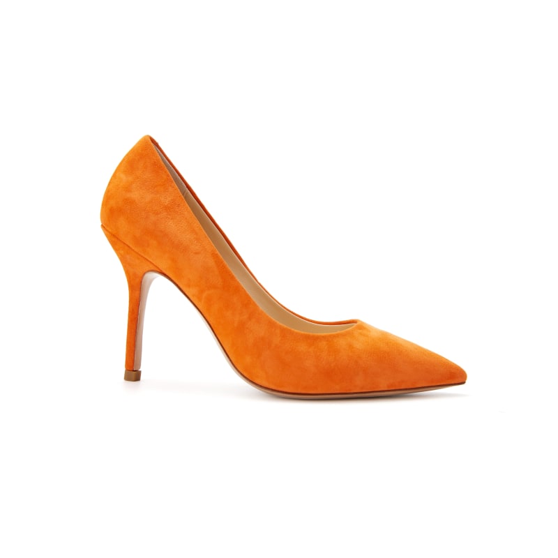 Orange Suede Mid Heels by Icy Wong