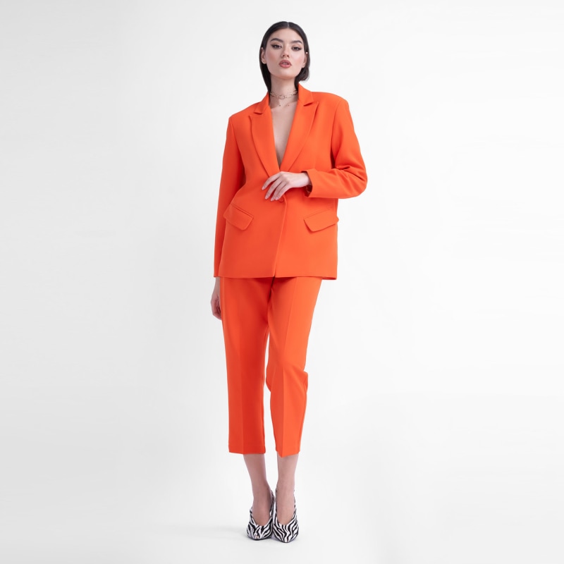 Orange crop trousers shop