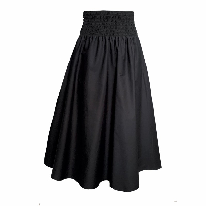 Full black midi skirt with pockets hot sale