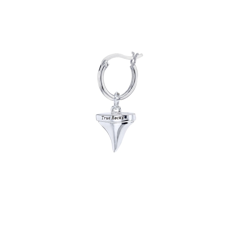 Thumbnail of Sterling Silver Mini Sharks Tooth Charm On A Silver Hoop image