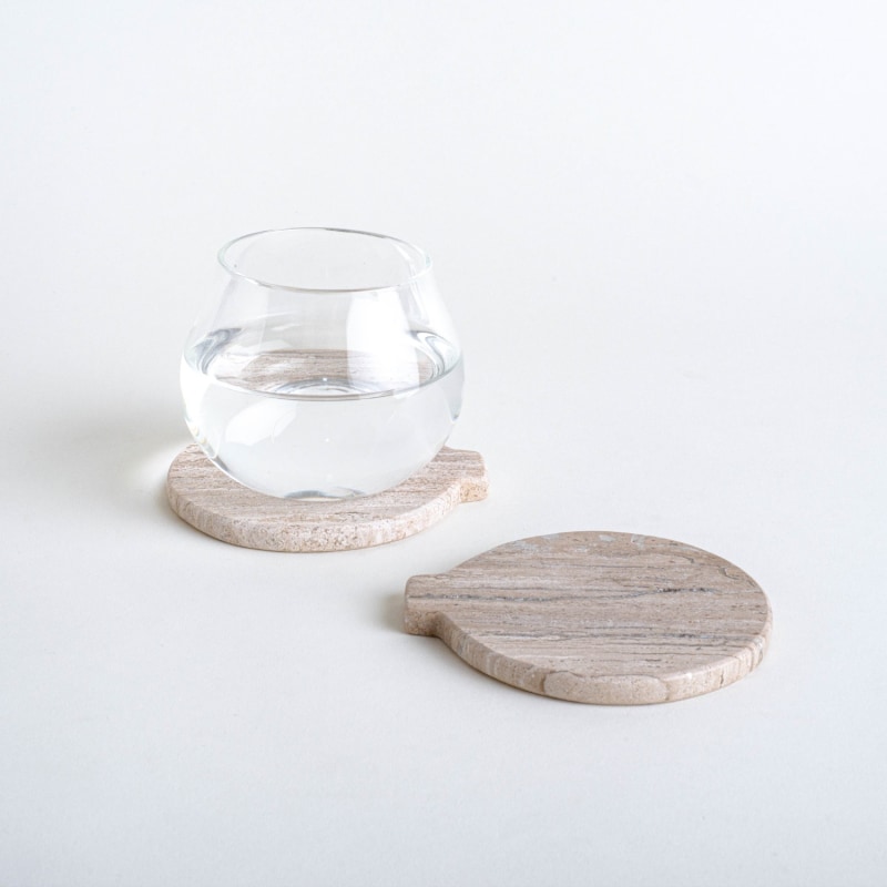 Thumbnail of Orejas Coasters Set - Travertine Marble image