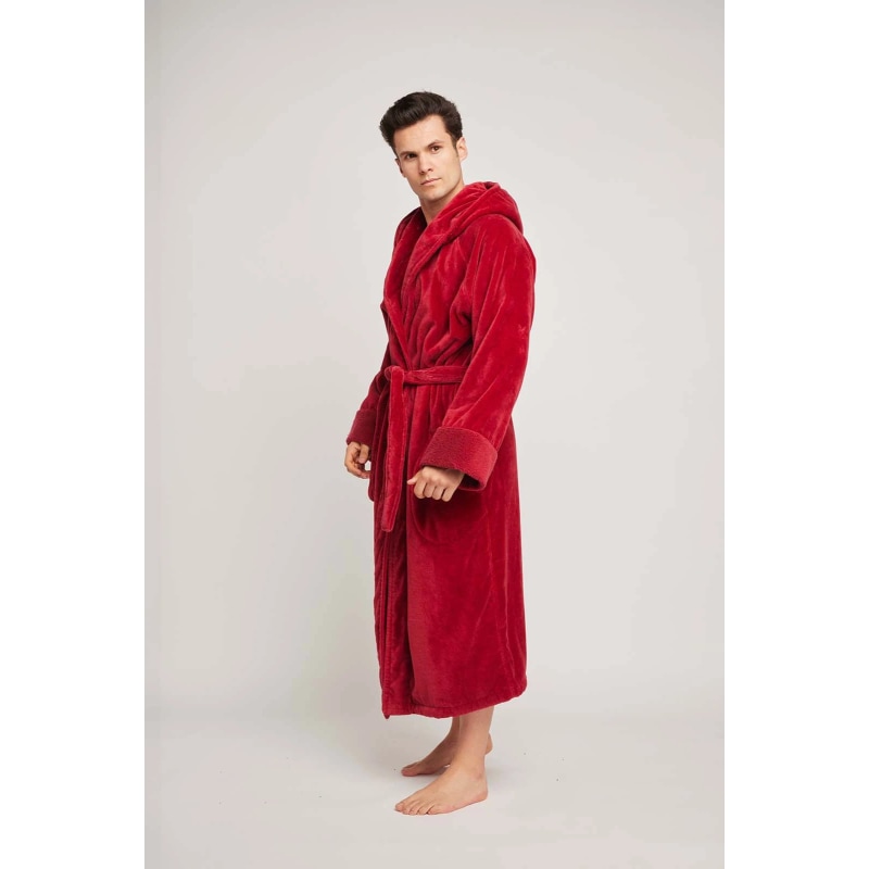 Thumbnail of Organic Cotton Hooded Robe - In Chilli image