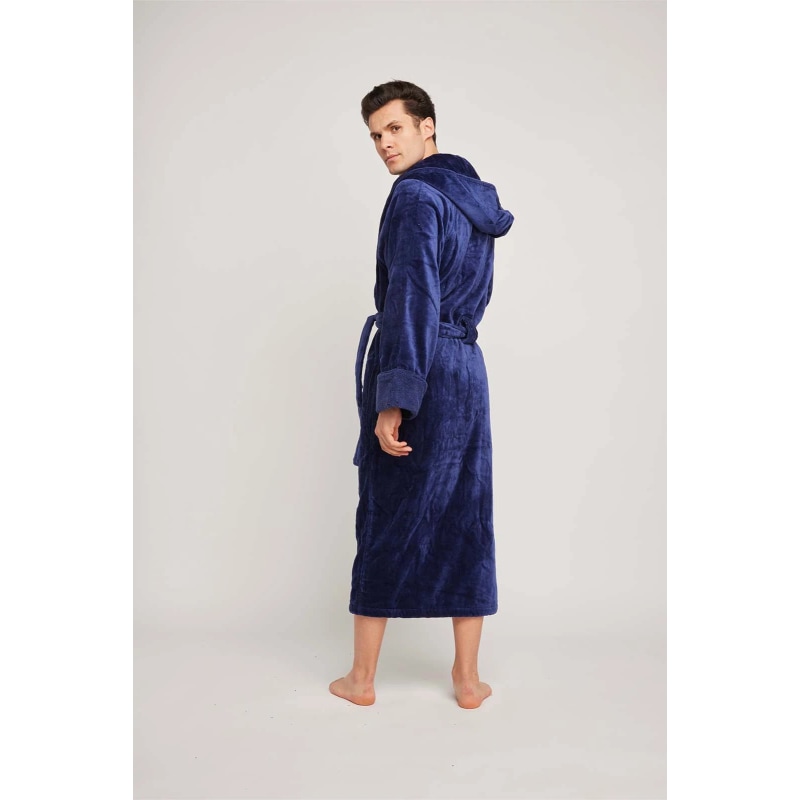 Thumbnail of Organic Cotton Hooded Robe In Indigo image